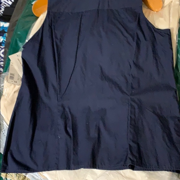 Navy blue sleeveless button down sz 14 Jones of NY - Picture 4 of 5